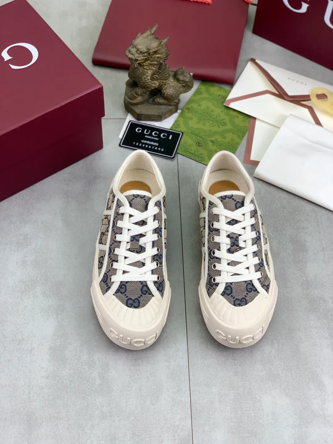 Men's shoes 💰P480 New Gucci thick-soled cloth shoes for women, high-quality version with logo patterned cloth surface, 5mm thick sole, ultra-light shoes, versatile and comfortable.  Fabric: Versatile floral fabric Lining: Versatile canvas Feet: Towel fabric Code number: 35-41 (41 customized) Packaging: Original packaging